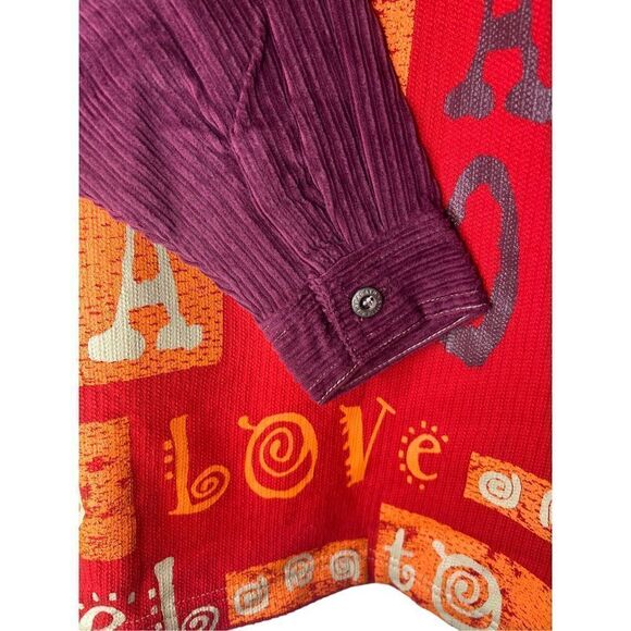 La Pagayo Women’s Medium Shirt Jacket 1/4 Zip Ribbed Hippie Colorful Indie NEW - Picture 5 of 9